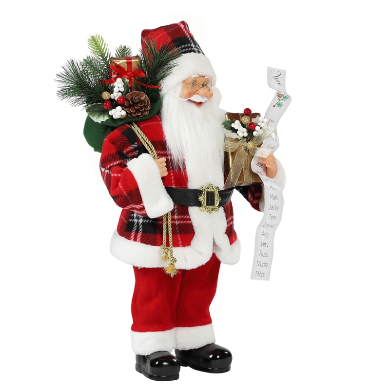 30 ~ 110 cm Boże Narodzenie Święty Mikołaj z torbąna prezent ornament ozdoba tradycyjna kolekcja figurki wakacyjnej serii