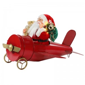 80 cm Christmas Animowany Mikołaj Santa Claus Siedzi Czerwony Płaszczyzna Dekoracja Figurka Klasyczne Wakacje Ornament Gifts Collection