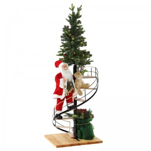 60cm Christmas schody Santa Claus z oświetleniem ozdobnym ornamentem dekoracji festiwalu wakacje kolekcja figurki tradycyjny