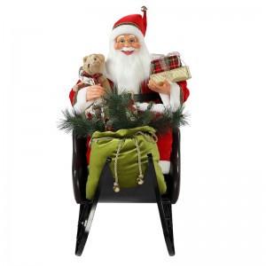 80 cm Sanie Santa Claus z ornamentem oświetleniowym Boże Narodzenie Dekoracje Dekoracji Wakacyjnej Kolekcja Figurki