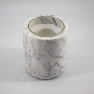 Naturalny Marmur Kamień Szklany Kubek Świecznik Uchwyt