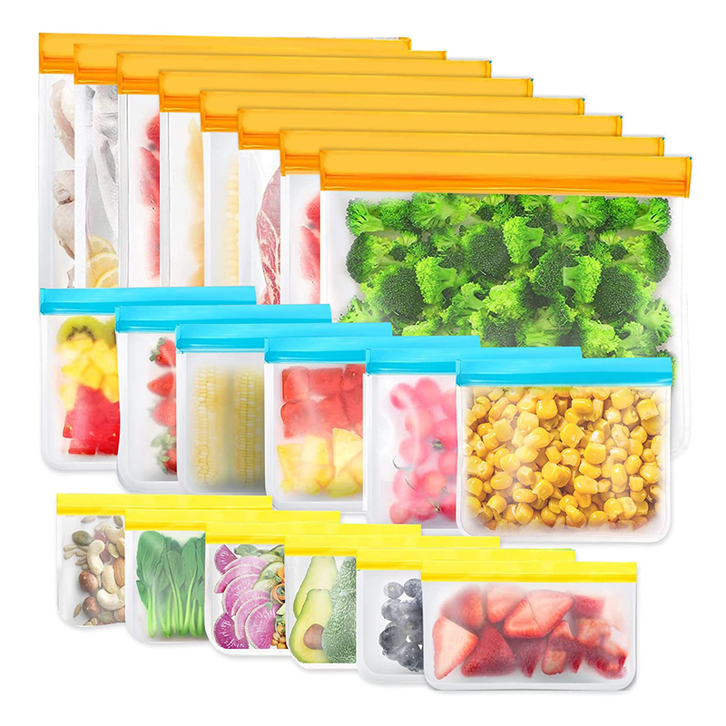 Dostosowane worki do magazynowania w zakresie wielokrotnego użytku, BPA Free Silikonowe torby do żywności