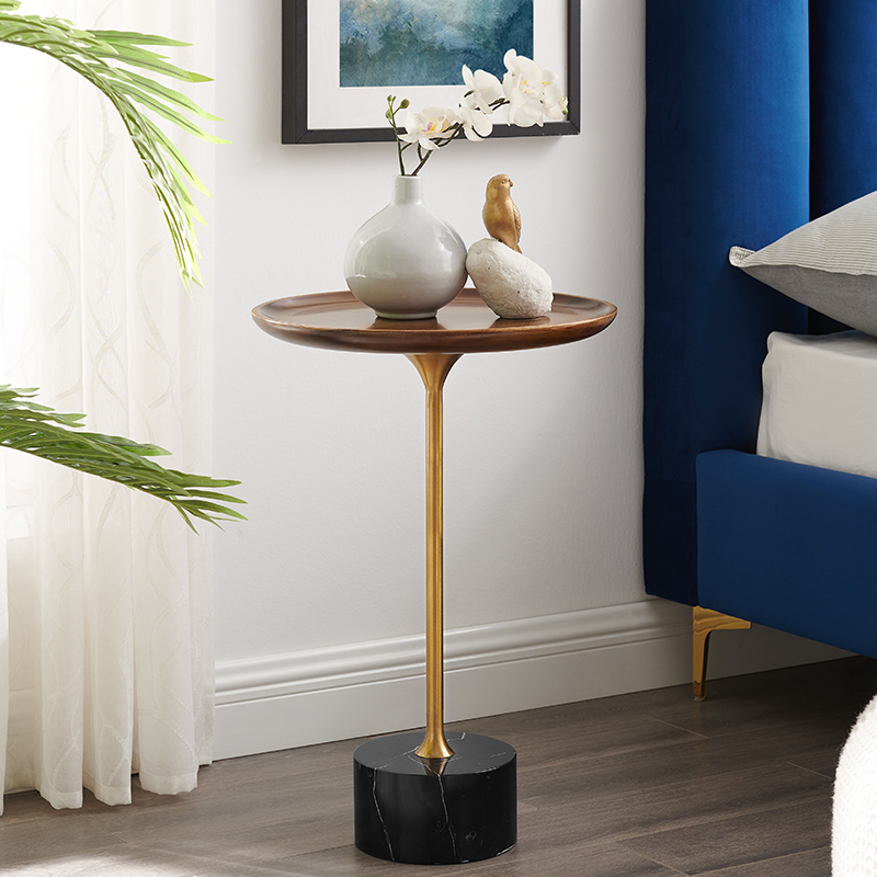 Drewniana ściana Stół Stół French Style Console Stół Ze Stali Nierdzewnej Antyczne Zielona Konsola Tabela Trawertyn Marmurowa Konsola