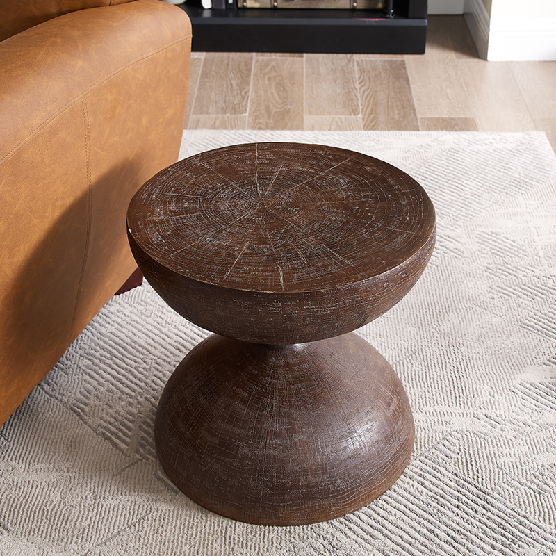 Stołek Vintage Outdoor Coffee Stolik Salon Round Wood Hourglass Boczny stół