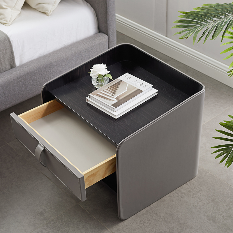 Włoski Nowoczesny Design Luksusowe Big Nightstands Skórzane Meble do sypialni