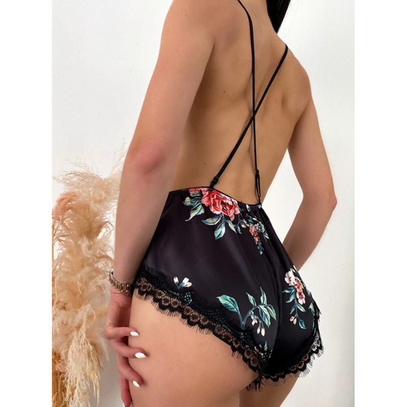 Sexy Hollow Out Floral Bodysuit Wysokiej cięcia V Neck Bielizna Teddy Ultra Cienkie Oddychające Kobiety Erotyczne Seksowne Bielizna Sprzedaż Produkty