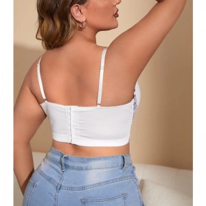 Plus kontrast koronkowy biustonosz