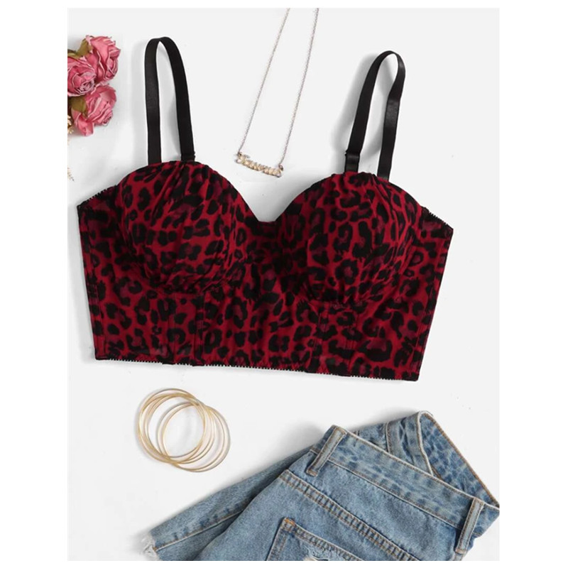 Plus leopard ruched biustonosz biustonosz