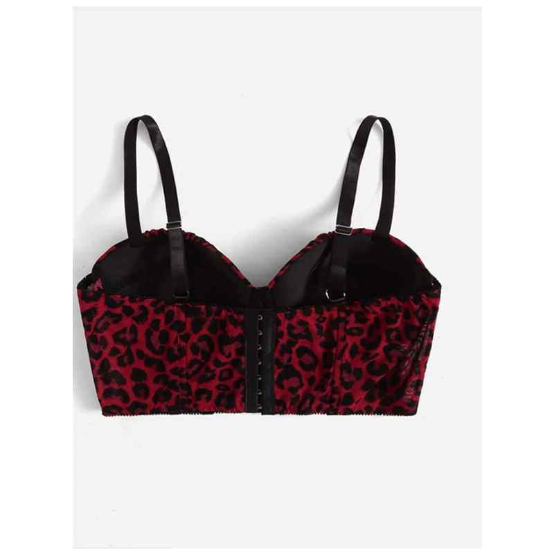 Plus leopard ruched biustonosz biustonosz