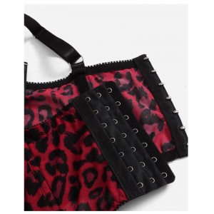 Plus leopard ruched biustonosz biustonosz