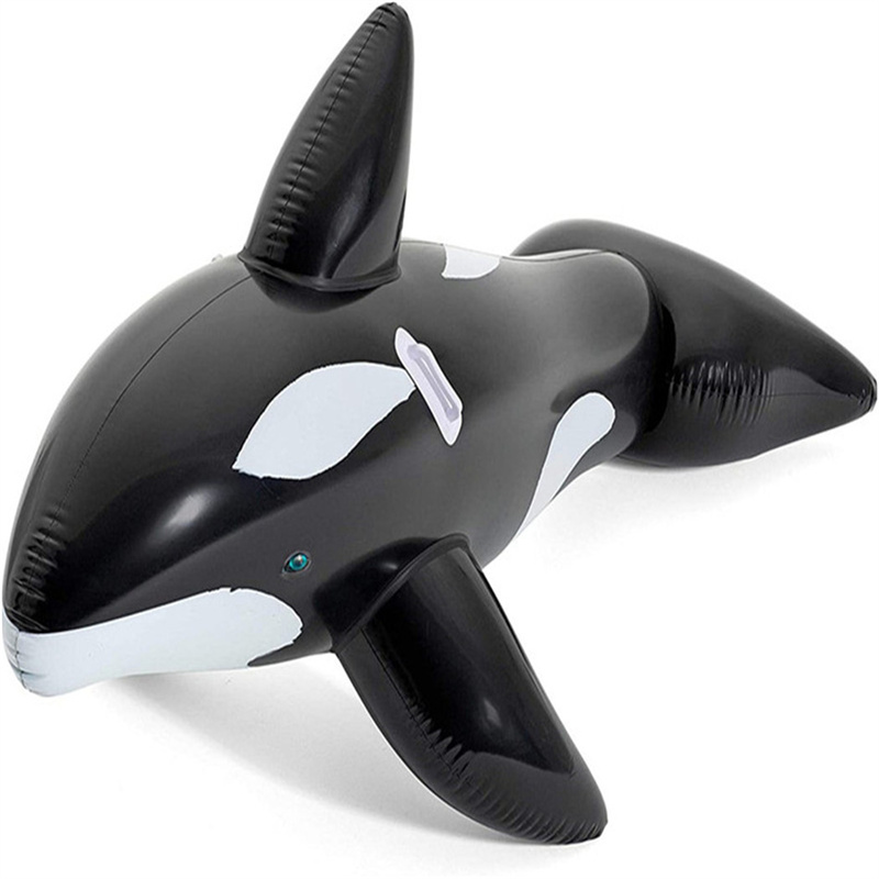 Czarny Whale Nadmuchiwany Row Float Row Dzieci Pływanie Pierścień Nadmuchiwany Wieloryb