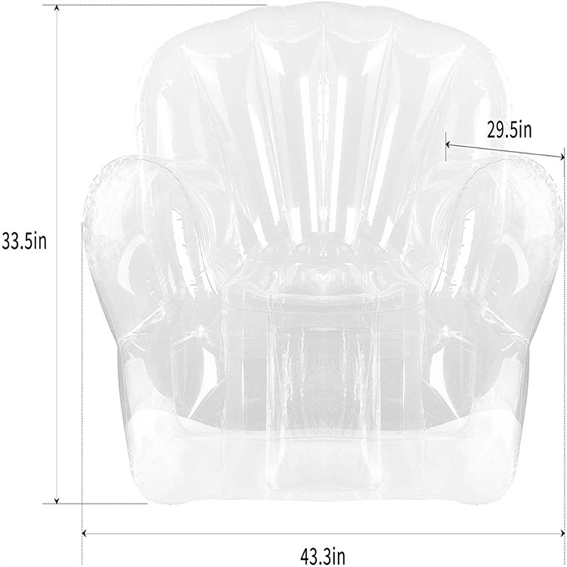 PVC Przezroczyste dmuchane sofa, odkryty balkon wypoczynek, pojedynczenadmuchiwane krzesło składane