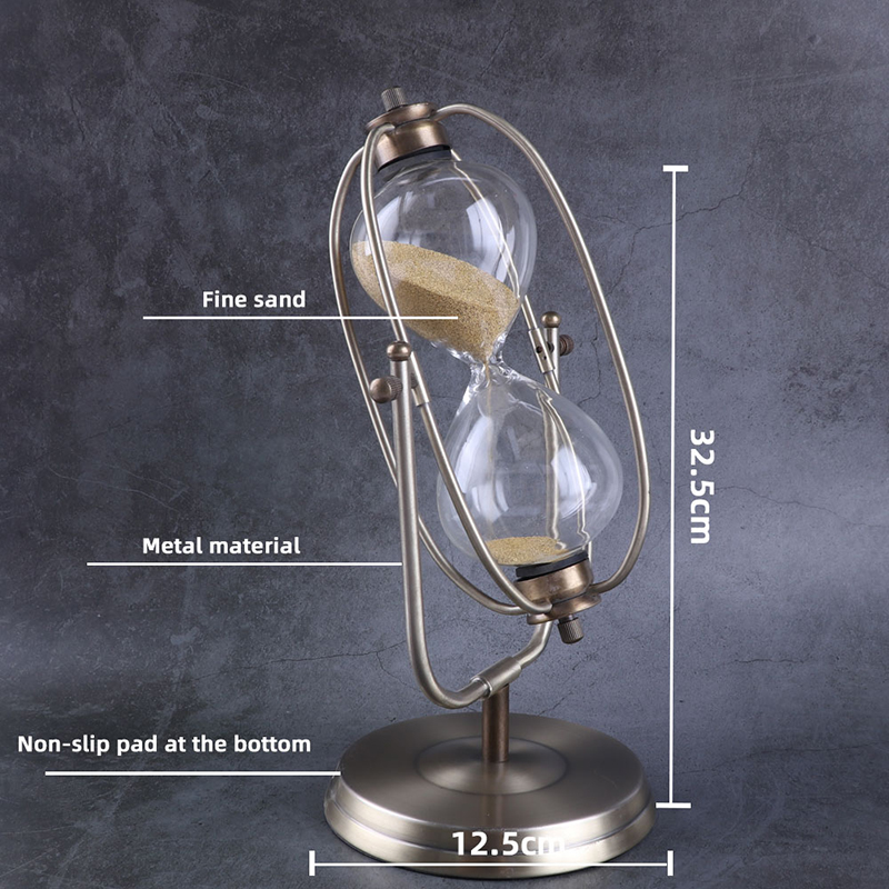 Timer Metal Obrotowy Zegar Sand Styl Europejski Styl Styl Dekoracja Ozdoby Urodzinowe Gift30 N60 Minę