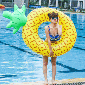 Nadmuchiwany pierścień kąpielowy ananasowy, przenośny pływak do basenu, zabawka wodna dla dorosłych i dzieci