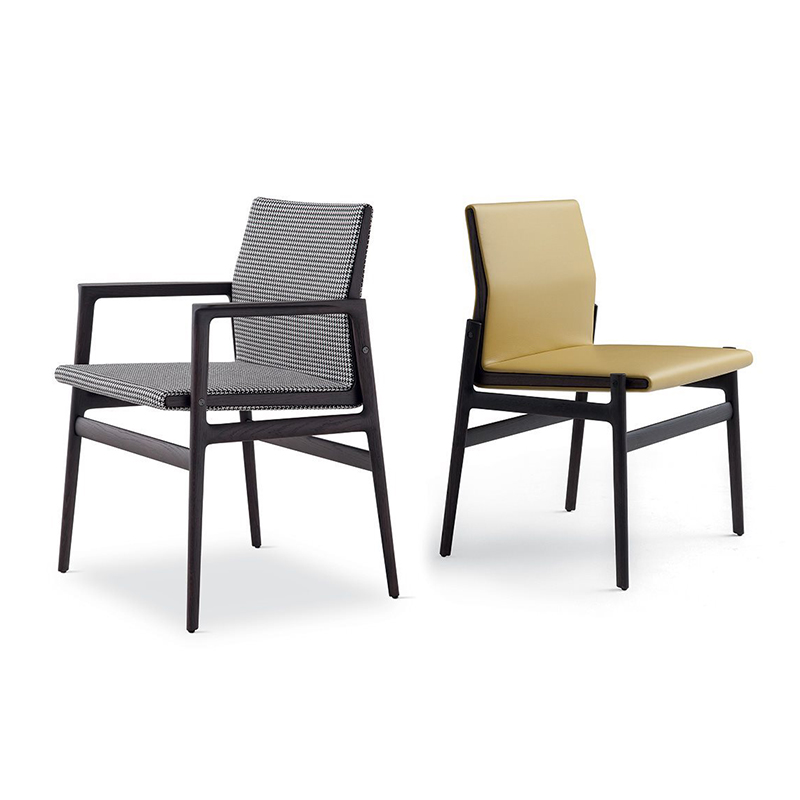 Nordic Black Lega Solid Drewno krzesło jadalnia Modern Nowoczesne krzesła do jadalni z ramionami