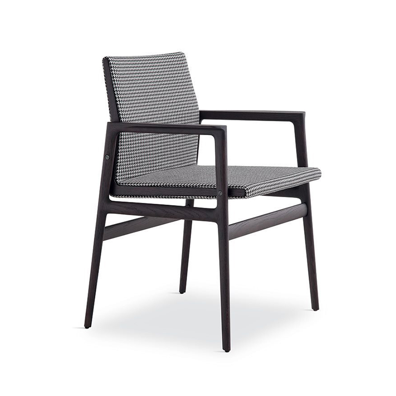 Nordic Black Lega Solid Drewno krzesło jadalnia Modern Nowoczesne krzesła do jadalni z ramionami