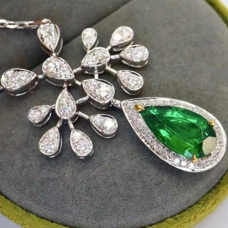Nowy projekt prywatnyniestandardowy 18k złoty z 2.00ct szmaragdowynaszyjnik z certyfikatem kontroli gildii