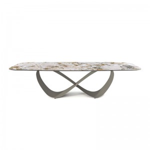 Włoska wysokiej klasyniestandardowa stalnierdzewnanowoczesna luksusowa prostokątna prostokąta czarna kamienna jadalnia 12