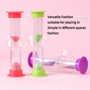 Fabrycznie gorąca sprzedaż kolorowy mini 135 -minutowy plastikowy zegar piasku ssący kleps klepsydra