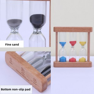 Fabryka można dostosować 3na 1 klepsydra drewnianego szklanego zegar piasku do gotowania kuchni Europejski twórczy metal obrotowy Timer klepsydry