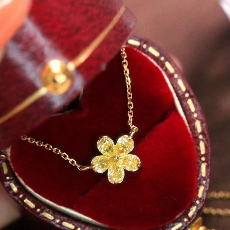18K/14K/10k Złoty żółty diamentowy płatek płatkowy dla dziewczyny