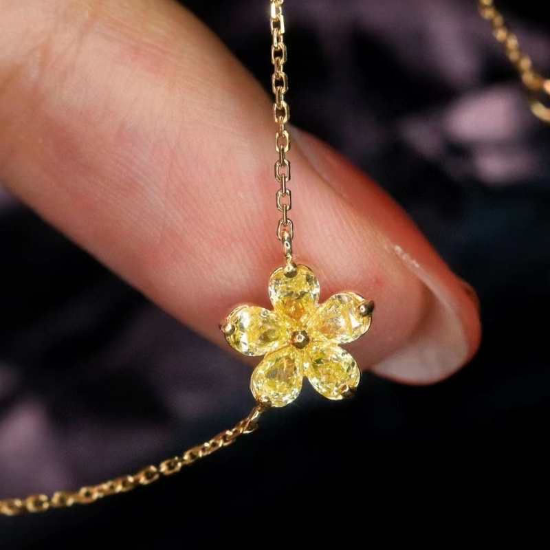 18K/14K/10k Złoty żółty diamentowy płatek płatkowy dla dziewczyny