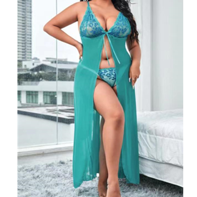 Flyaway Mesh Robe Seksownanocna odzież długa suknianocna kobietanocna sukienka