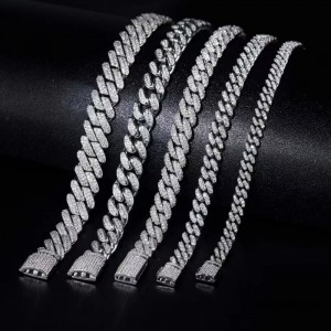 Biżuteria Tuochen gotowa do wysyłki S925 z Moissanite Stone Kuban Branslet dla mężczyzn