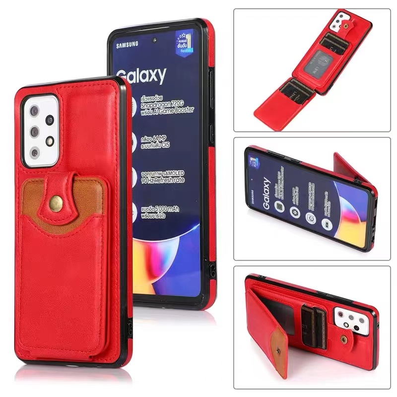 Nadaje się do Samsung A52 telefon komórkowy Pakiet karty Pakiet Ochrona Ochronne może umieścić wiele kart All-inclusive Anti-Fall Retro Skórz