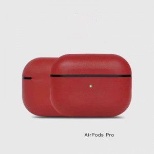 Airpods Pro Skórzana obudowa, oryginalny wosk o oleju w stylu retro szalone skórzane koni, w pełni ręcznie wykonana, widzialna z przodu, (ciemnobrązowa)