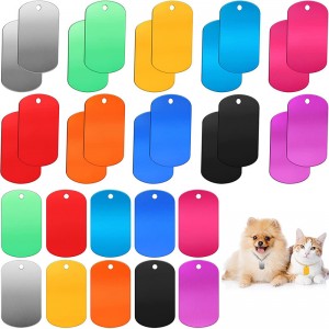 Stłoczony pustynaszyjnik z tagiem z łańcuchemnaszyjnik aluminium Hip Hop wojskowy styl zwierzaku psa Numer Numer tag id metalowy wisiorek osobowości ...