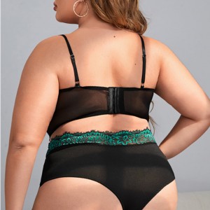 Kwiatowy koronkowy push-up seksowna bielizna z jedną parą pierścieniemnóg