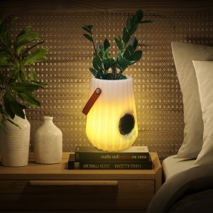 LED LED Flower Pot Insid/outdoor Kreatywna inteligentna lampa stołowa do salonu, sypialnia, dekoracja ogrodowa, ściemniacza lodowe światła LED z głośnikiem Bluetooth