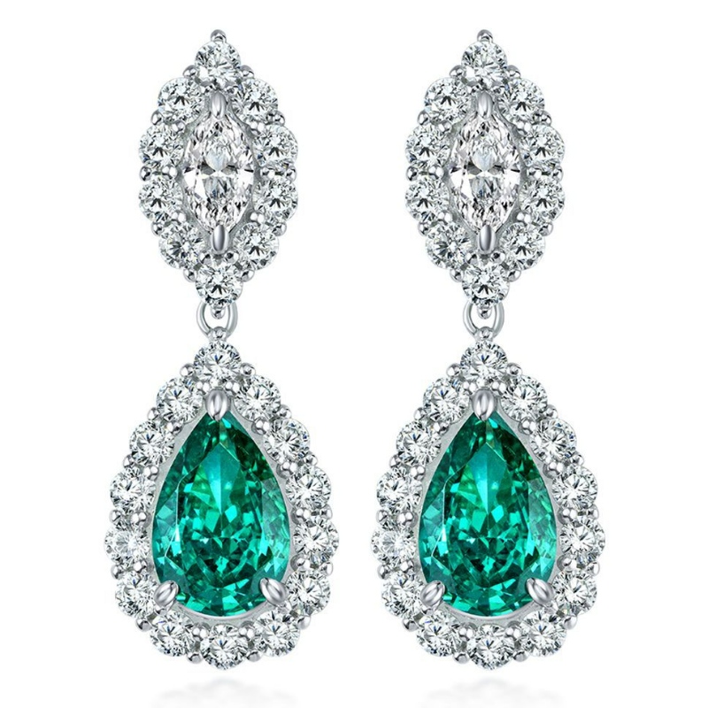 Syntetyczne kolczyki o wysokiej węglowej diamencie Paraiba Cut Cut