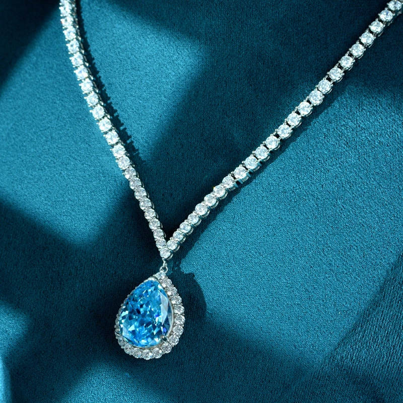 Heart of the Ocean wiselant 40CT High-end luksusowy flash Full Diamond Naszyjnik