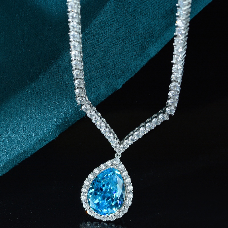Heart of the Ocean wiselant 40CT High-end luksusowy flash Full Diamond Naszyjnik