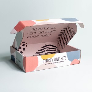 Dwustronne różowe pudełko samolotowe kwadratowy ekspresowy pudełkona pudełko kolorowe wielkości pudełko z falbanami