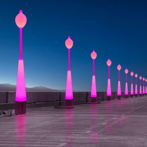 Ograniczne światło uliczne LED z słupem, 60W RGB zmieniające piękne wodoodporne światło uliczne dla ogrodu, patio, park, szkoła, trawnik, willa, oświetlenie uliczne i wystrój