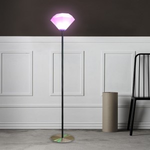 2022 NOWOŚĆ NORDIC Minimalistyczna lampa podłogowa domowego, stojąca pilot RGB Lampa podłogowa LED, kreatywna Diamond Dimmable salonna zewnątrz Lampa podłogowa ogrodowa z kutym żelaznym słupkiem lekkim