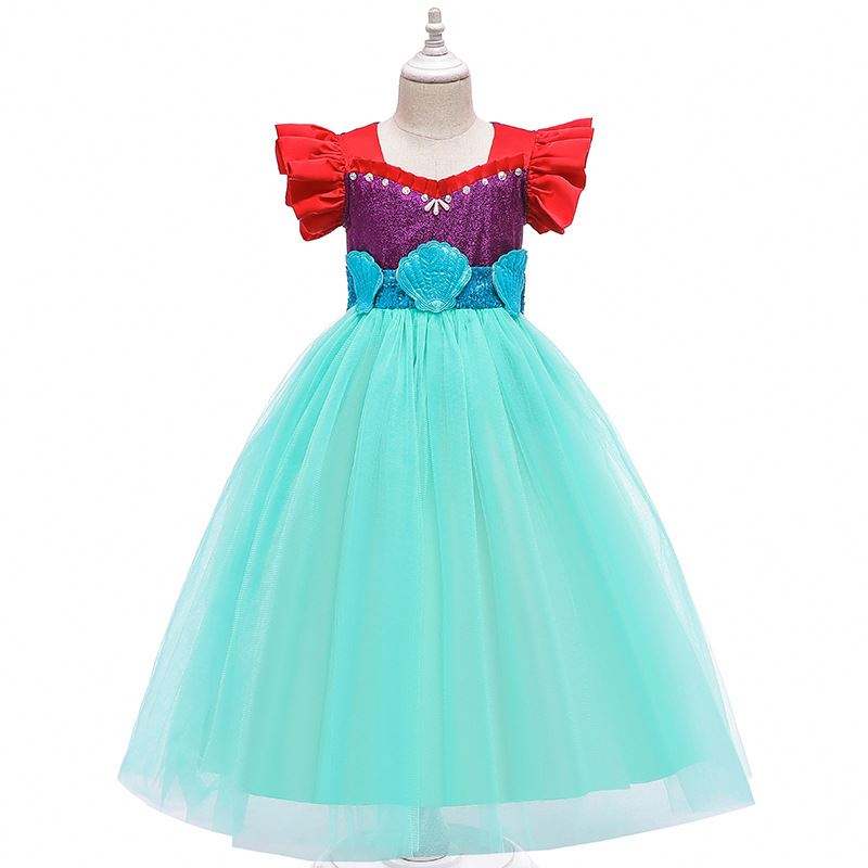 Baige Kids Mermaid Ariel Princess Girl Dress Halloween Performance Cosplay Costume MRY002