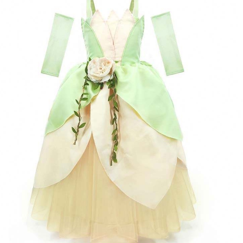 Dziecko urodzinowe przyjęcie Halloween fantazyjna suknia balowa ubieraj się do żaby dziewczyny księżniczka tiana kostium HCTB-006