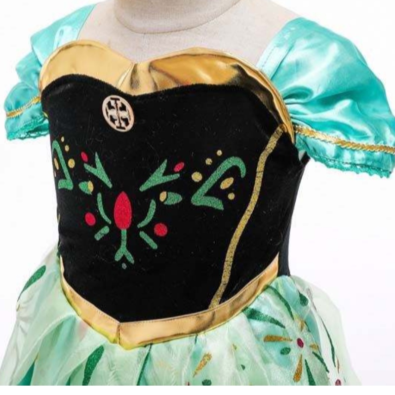 Ice Princess Coronation Green Costume Toddler Małe dziewczynki Anna Green Princess Dress HCGD-007