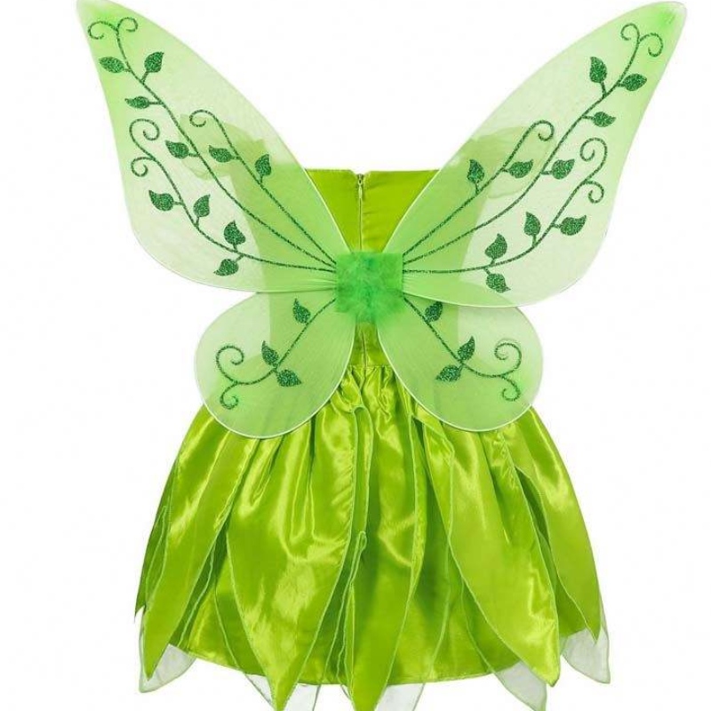 Toddler Kid Halloween Cosplay Birthday Stroje Zestaw tańca masła zielona bajka w fairy Tinker Bell Dress 2-10T HCTB-001