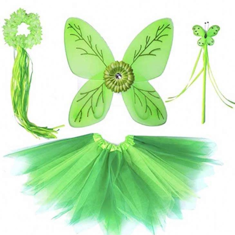 Toddler Kid Halloween Cosplay Birthday Stroje Zestaw tańca masła zielona bajka w fairy Tinker Bell Dress 2-10T HCTB-001