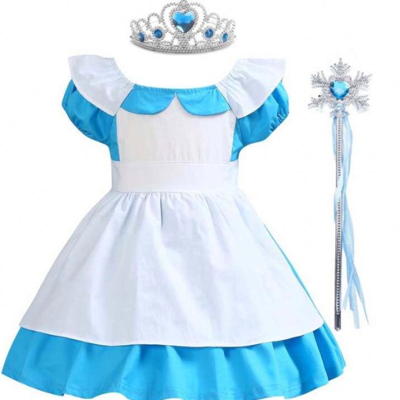 Kostiumy dla dzieci odzież Królewna Śnieżka Alice Niemowlę 100% bawełniana 2-6 yyear dziewczyna pasek sukienki dla dzieci Księżniczka DGHC-029