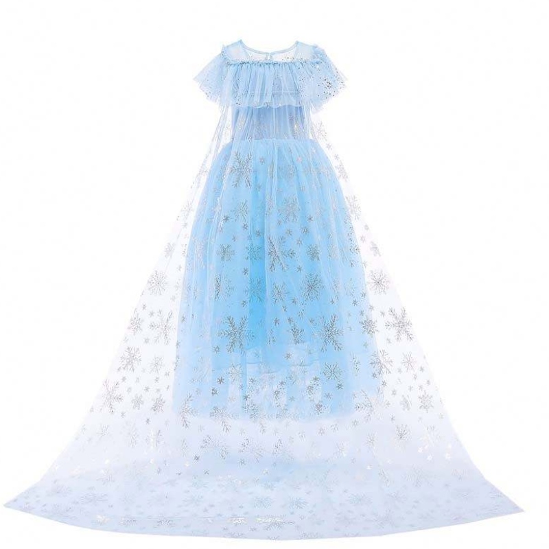 Najwyższej jakości małe dziewczynkina Halloween Party Blue Elsa Princess Dress HCGD-018