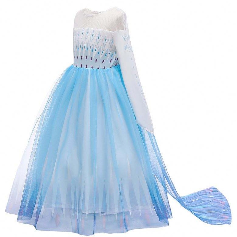 Halloween karnawałowy przyjęcie urodzinowe strój Cosplay ICE 2 Sukienka Elsa z długim rękawem dla dziewcząt HCGD-009