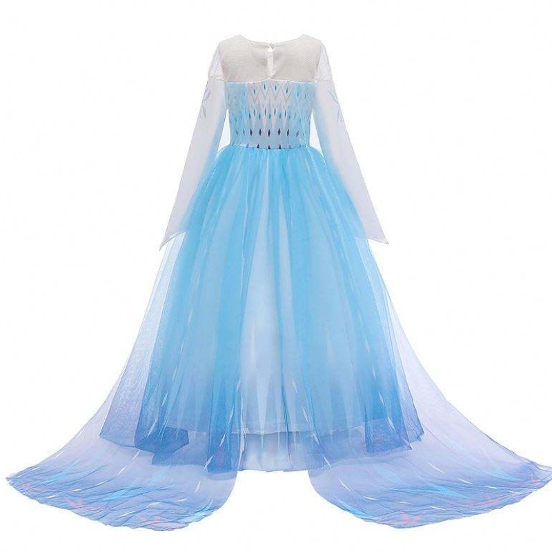 Halloween karnawałowy przyjęcie urodzinowe strój Cosplay ICE 2 Sukienka Elsa z długim rękawem dla dziewcząt HCGD-009