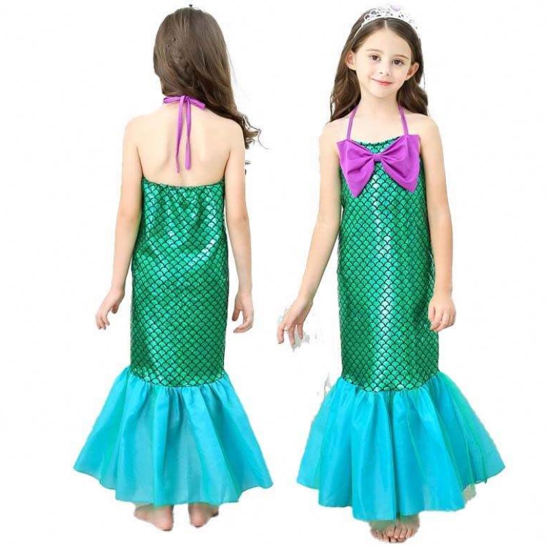 Dress Up Party Małe dziewczynki Mermaid Kostium syreny dziewczyna z rękawiczkami Crown Różdżka 3-10 lat DGHC-028