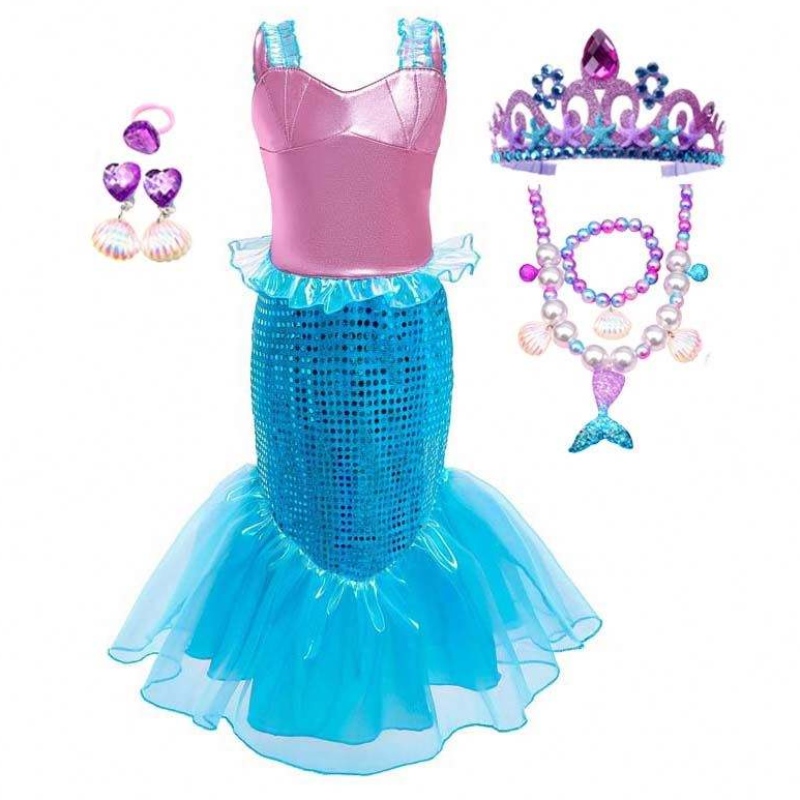 Przyjęcie urodzinowe ubranie świąteczne 2-10 lat Księżniczka Cosplay Girl Ariel Mermaid Costume HCMM-001